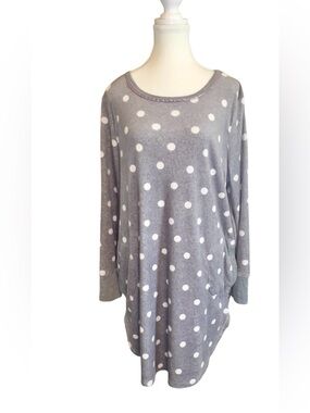 kate spade Gray Polka Dot Scoop Neck Night Shirt